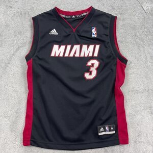 Miami Heat Dwyane Wade #3 Jersey Youth Medium Black Adidas Basketball NBA Logo